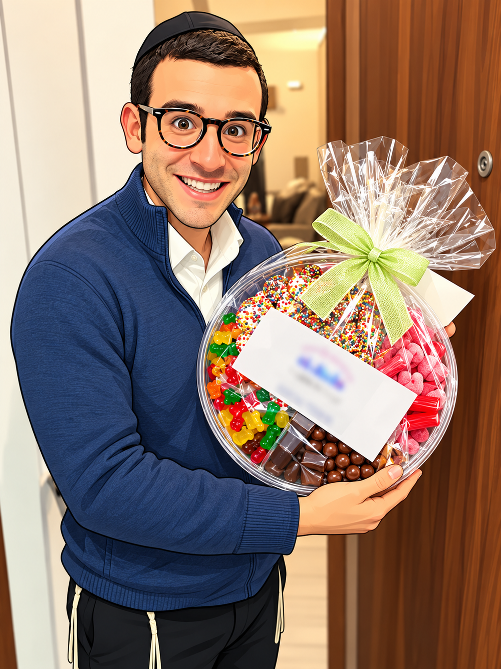 Happy gift recipient