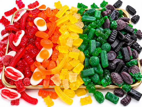 Colorful Gummy Candy Gift Platter