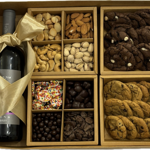 DELUXE DOUBLE DELIGHT CHOCOLATE-CHIP-COOKIE AND *ASSORTED CHOCOLATES* BASKET