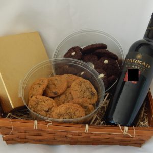 DELUXE DOUBLE DELIGHT CHOCOLATE-CHIP-COOKIE AND *ASSORTED CHOCOLATES* BASKET